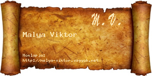 Malya Viktor névjegykártya